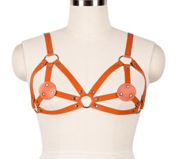 Bustiers Corsets Handmade Sexy Lingerie Gothic Leather Body Harness Cage Fetish Underwear Punk Crop Tops Bralette Bondage2731543