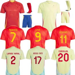 24 Spains EURO Soccer Jerseys PEDRI GAVI LAMINE YAMAL MORATA Carvajal OLMO ASENSIO FERRAN RODRIGO Cucurella24 25 SPANISH Men Kid Kit Football Shirt Fan Player