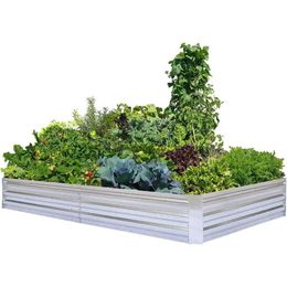 Planters Pots Galvanised growth garden bed for vegetables large metal plant box steel kit flowers and grass 8x4x1ftQ240517