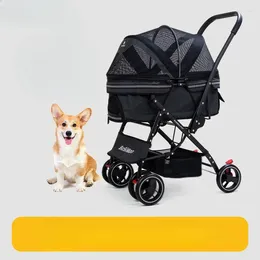 Dog Carrier Pet Stroller Light And Foldable Trolley Outdoor Travel Walking Cats Dogs