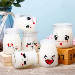 Storage Bottles Home Jar Set Heat-resistant Pudding 6pcs Containers Yogurt 100/150/200ml Jelly Can Bottle Cute For Cup Glass Milk