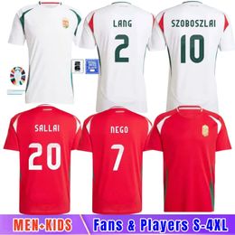 2024Hungary Euro Cup Soccer Jersey SZOBOSZLAI New 2025 Hungarian National Team Hungary Football Shirt Men Kids Kit Set Home Red Away White Men's Uniform GAZDAG