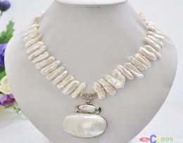 white biwa dens freshwater pearl necklace mabe pendant0129849792