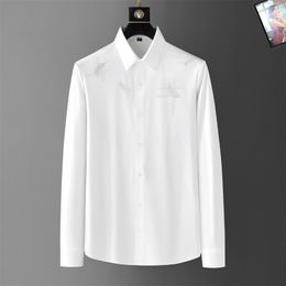 Mens Shirts Top horse Embroidery blouse Long Sleeve Solid Color Slim Fit Casual Business clothing Long-sleeved shirt Printed shirt z47