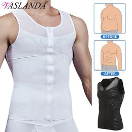 Mens Compression Vest Undershirt Slimming Tank Top Workout Shirts Tummy Slimming Abdomen Body Shaper Waist Trainer Fajas Tops 240508