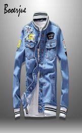 New Denim Jacket Men Autumn Fashion Cool Trendy Mens Jean Jackets Spring Casual Coat Outwear Stand Collar Motorcycle Cowboy 20206471083