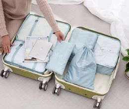 Storage Bags 6/7 Pieces Travel Bag Set Clothes Tidy Organizer Wardrobe Suitcase Case Shoes Packing Cube Pouch