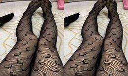 Spring Summer Fishnet Letter Tights Transparent Tights Fashion Moon Pattern Thin Pantyhose Plus size Sexy Panty Collant Y11305607085