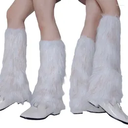 Women Socks Faux Furs Leg Warmer Winter Warm Boot Cuffs Cover Party Costumes Shoe