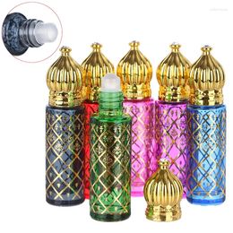 Storage Bottles 8ml Portable Glass Roll On Bottlse Mini Essential Oil Container Perfume Bottle Colourful Empty Roller