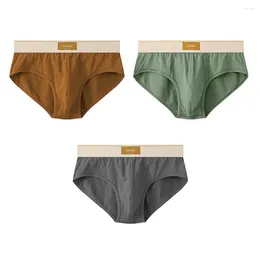 Underpants Men Ultra U-shaped Briefs Men's Colour Block Letter Print With U-convex Pouch Moisture-wicking For Breathability