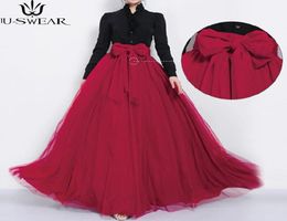 USWEAR Maxi Long Skirt Autumn Womens Tulle Skirts Wedding Bridesmaid Tutu Skirt Ball Gown Plus Size Faldas Saias Femininas Jupe T9973563