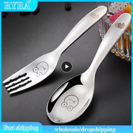 Dinnerware Sets Children Tableware Better Grip 316 Stainless Steel For Contact Thick And Durable Texture Suitable Childrens Hand Shape