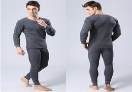 Whole Winter Mens Warm Thermal Underwear Mens Long Johns Sexy Black Thermal Underwear Sets Thick Plus Velvet Long Johns For M7761454