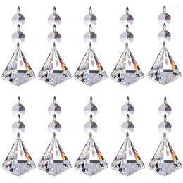 Chandelier Crystal 1pc Clear Lamp Prisms Parts With Octagon Bead Glass Suncatcher Crystals Hanging Drops Pendants