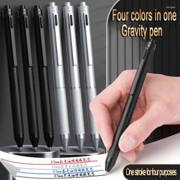 Press Black Technology Multi-Functional Four-in-One Ballpoint Pen Oil Gel Self-Moving Pencil