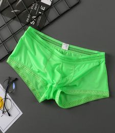 Underpants Mans Bulge Pouch Boxer Brief Sexy Underwear Slip Homme Calzoncillos Translucent Underpant Male Breathable Short Men Sof6557101