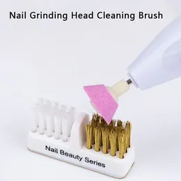 Nail Art Kits 1pcs Electric Grinding Head Cleaning Brush Portable Manicure Drills Bits Cleanser Dual Copper Wire Clean Tools