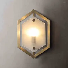 Wall Lamp Diamond Luxury Copper Model Room Bedroom Bedside Corridor Villa Living Background