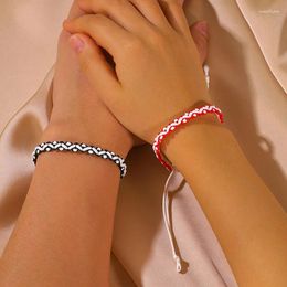 Charm Bracelets HI MAN-Handmade High Quality Two Colour Braided Bracelet Couples Good Friends Holiday Anniversary Gifts Accessories