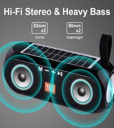 TG182 Solar Power Bluetooth Speaker Portable Column Wireless Stereo Music Box Bank Boombox TWS 50 Outdoor Support TFUSBAUX6647177