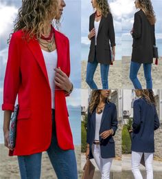 Slim Blazers Women Autumn Suit Jacket Female Work Office Lady Suit Black None Button Business Notched Blazer Coat Fashion7251664