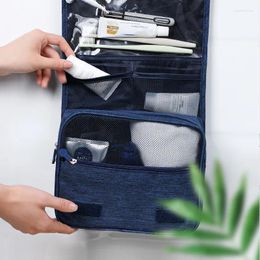 Storage Bags Waterproof Travel Makeup Bag Hanging Dry Wet Folding Wash Separation Bathroom Toiletries Women Man Cosmetic Case