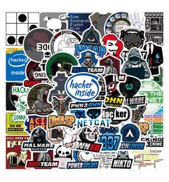 50pcs Cool Programmer Hacker Network Lable Graffiti Stickers Decals For Laptop DIY Notebook Skateboard Mobile Phone Computer Case8896412