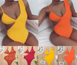 Womens Brand Swimwear Summer Fashion Onepiece Solid Color Swimsuit Womens New 2020 Sexy Bikini Selling Lady Beachwear Luxury 5894828