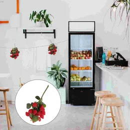 Party Decoration Simulated Fruit Skewers Artificial Greenery Fruits Lifelike Red Strawberry Fake Planter Decor Faux