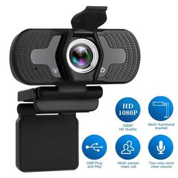 Webcams 1080P full HD webcam with microphone suitable for PC Mac laptop desktop YouTube Skype USB Camara J240518