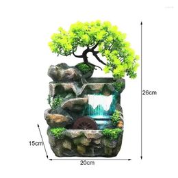 Garden Decorations Resin Crafts Feng Shui Fountain Home Office Decor Rocker Water Rockery Landscape Ornament Zen Meditation Waterfall Gift