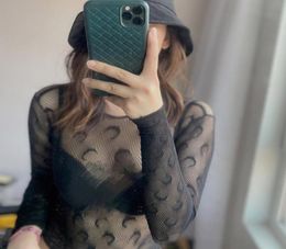 Women Sexy Mesh T shirts Female See Through Fashion Moon Tops Long Sleeve Skinny High Streetwear Fishnet Transparent2993048