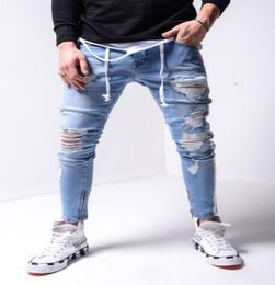 Men039s Jeans Swag Mens Designer Brand Black Skinny Ripped Destroyed Stretch Slim Fit Hop Pants With Holes For Men Fashion Casu8010685