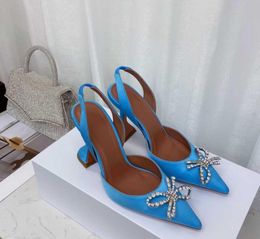 Sandals 2022 New High Heels Women039s Rhinestone Bow Pointy Glasses with Stilettos and Sandals Women G2301133583854