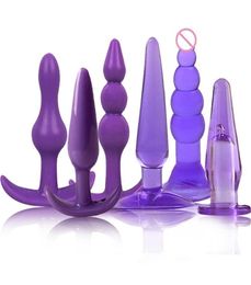 6pcsset Soft Anal Plug Anal Butt Plug Round Head Pull Beads Massage Butt G Spot Adult Sex Toys for Women and Men Sex Prodcuts Y19159259