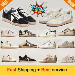 Italy Brand Designer Casual Shoes Low Golden Womens Mens Suede Flat Platform Leather Do-old Dirty Outdoor Sports Sneakers sport dirty 35-46 trendy
