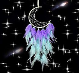 16 Styles Dream Catcher Festival Gift Handmade Half Circle Moon Design Art Crafts Dreamcatcher Feather Hanging Star Home Wall Deco8249103