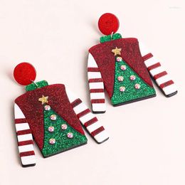 Dangle Earrings FishSheep 2024 Christmas Glitter Acrylic Drop For Women Resin Lovely Sweater Big Pendant Jewelry Gifts