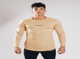 Men039s T Shirts Cotton Long Sleeve Tshirt Men Casual Skinny Tshirt Gym Fitness Bodybuilding Workout Tee Shirt Tops Male Brand8380398