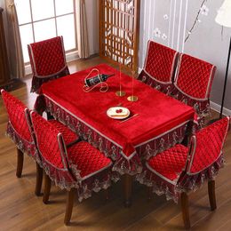 Table Cloth 2024 Dining Chair Cushion Tablecloth Set Cover