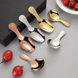 Spoons 304 Stainless Steel Crown Dessert Spoon Coffee Ice Cream Tableware Set Christmas Cutlery Creative 3P