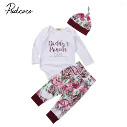 Clothing Sets Pudcoco Floral Baby Suit Born Infant Girls Letter Romper Kids Girl Flower Pants Leggings Cute Hat 3Pcs Outfits Clothes