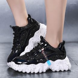 Fitness Shoes 2024 Sneakers Women Fashion Sequined Cloth Bling Casual Chunky Tenis Feminino Platform