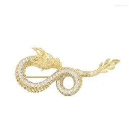 Brooches High-end Animal Dragon Brooch Pin Rhinestone Crystal Lapel Pins For Women And Men Fashion Jewelry Clothing Badge Accessories