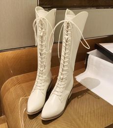 Boots Winter Women Mid Calf 2021 Elegant Shoes Western Cowboy Fashion Pointed Toe Black Beige Long5935376