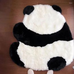 Carpets Cute Panda Shaped Pattern 2cm Thickness Artificial Fur Floor Mat Big Size Nordic Style Kid's Room Decoration Area Rug