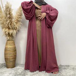 Ethnic Clothing Kaftan Dubai Open Abaya Turkey Islam Dress Muslim Women Kimono Eid Black Long Robe Marocain Caftan Cardigan Jalabiya