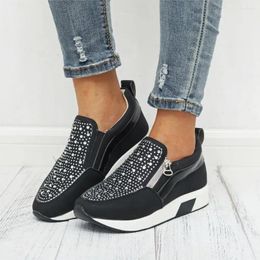 Fitness Shoes Sneakers 2024 Women High Black White Pink For Outdoor Sports Rhinestone Female Sneaker