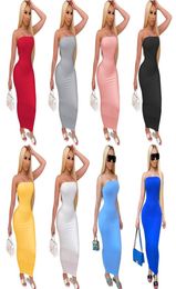 Designer Women039s 2021 Summer Dress Tight Solid Colour Sexy Bra High Elastic Clothing Women White Off Shoulder Skirt Maxi Dress8738790